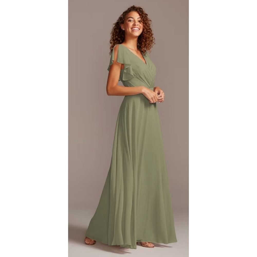 Celebrate DB Studio Womens Sz 16 Bridesmaid Dress Flutter Sleeve EucalyptusGreen